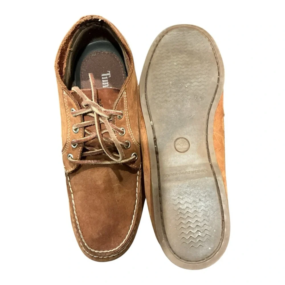 Timberland Classic Boat Chukka Shoes Brown Nubuck Men’s 9.5 M
